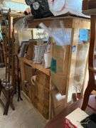 Pine shelf unit - no contents, MUST COME DURING LAST 2 HOURS OF PICKUP FOR THIS ITEM.