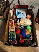 Toys including: Fisher Price xylophone and pull toy dog