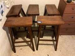 Five wooden bar stools - by the pc take five 29in high