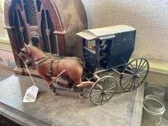 3-tier stand, 1920s end stand, GE cathedral radio, horse & buggy model30x17x24 and 23x16x30