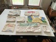 Vintage printed cloth advertising sacks