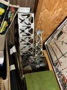Train tower, bridge, track, parts drawer cabinet w/ contents