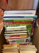 Recipe card files and cooking magazines