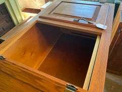 Oak finish base and top cabinets 36x18x24, 43x24x34.5, (2) 60x12x42, 18x12x42, 14x12x42, 30x12x36, 23.5x23.5x42, 54x24x35 - no contents