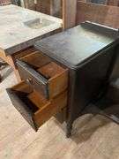 1920s vanity hinged triple mirrors, drop center section 48x18x68