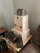 Jewelry chests and unfinished wooden boxes