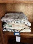 Vintage printed cloth advertising sacks