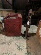 Vintage military gas can, jack