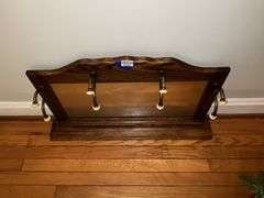 Oak coat rack/wall mirror 27.5in long