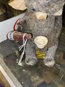 Vintage battery op drinking bear toy