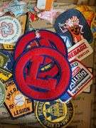Patches including: Navy Seaman Apprentice, advertising, school letters