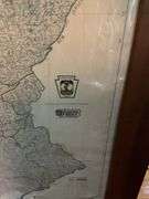 Higbee's Stream Map of PA, framed 62x39.5