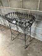 Wrought wire work planter stand