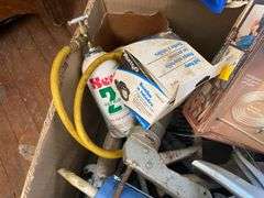 Plane, caulking guns, trowels, hand pump, misc