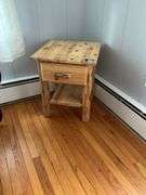 Adirondack style wood end stand w/ drawer 20x20x24