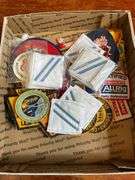 Patches including: Navy Seaman Apprentice, advertising, school letters