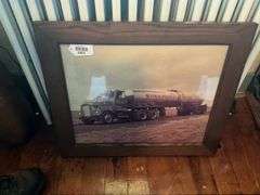 Sunndale Farms tanker truck photo, framed 24x20