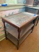 3-tier stand, 1920s end stand, GE cathedral radio, horse & buggy model30x17x24 and 23x16x30