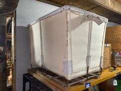 Vintage Industrial laundry canvas bin