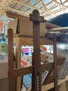 Wooden painter's easel, folding luggage rack, rail