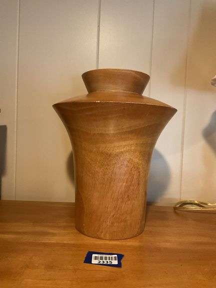 Turned wooden vase