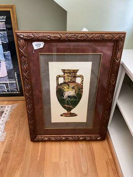Print of vase, framed 26x36