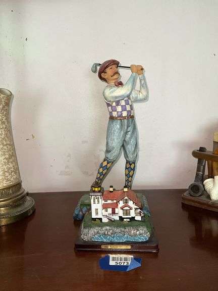 Jim Shore golfer figure, and CA lighthouse model