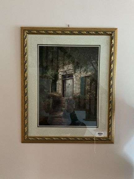 Print, entry door, framed 28x34