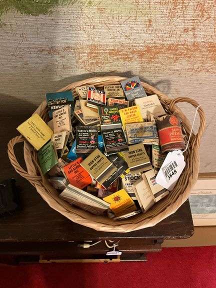 Advertising matchbooks in basket