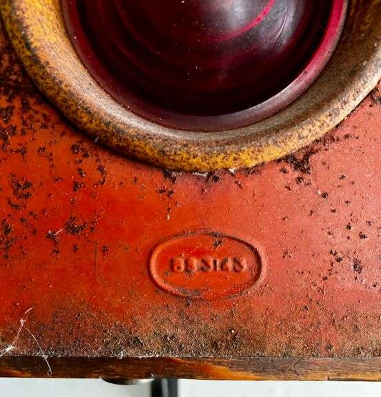 Red railway signal lantern