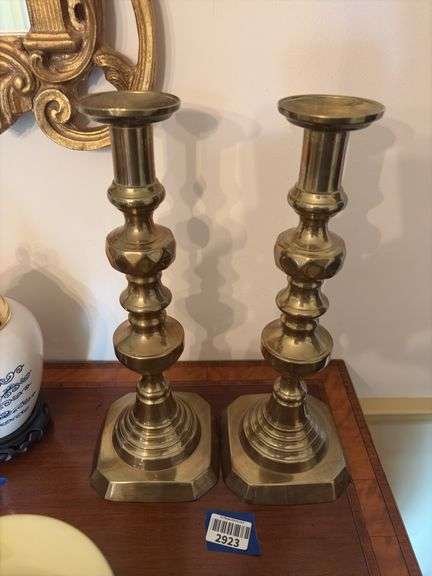 Pair brass candlesticks