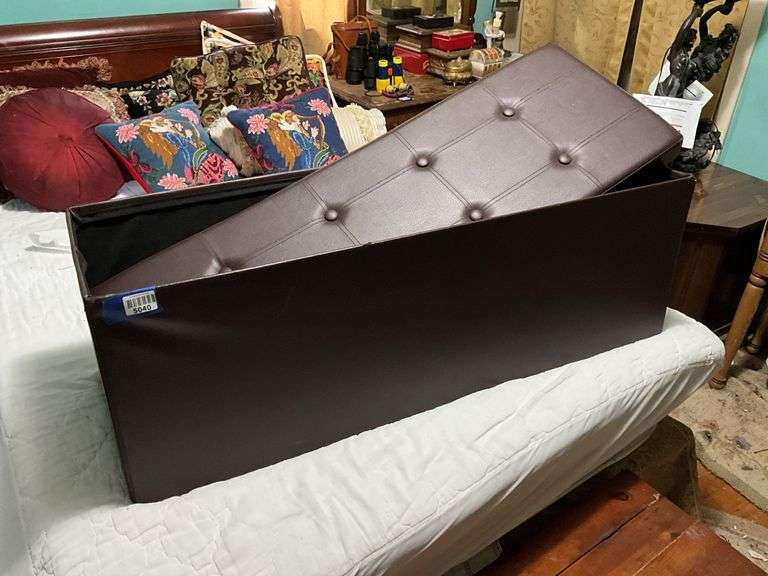Brown vinyl storage chest
