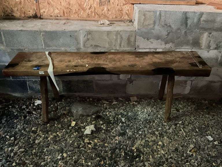 Primitive mortised wooden bench