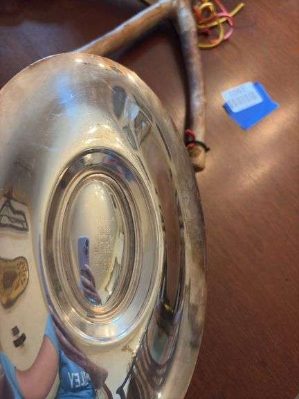 Contents of shelf: pewter serving pcs