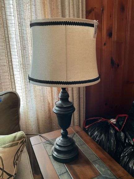Pair of table lamps w/ fabric shades