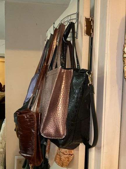 Ladies purses lot and over-the-door hook