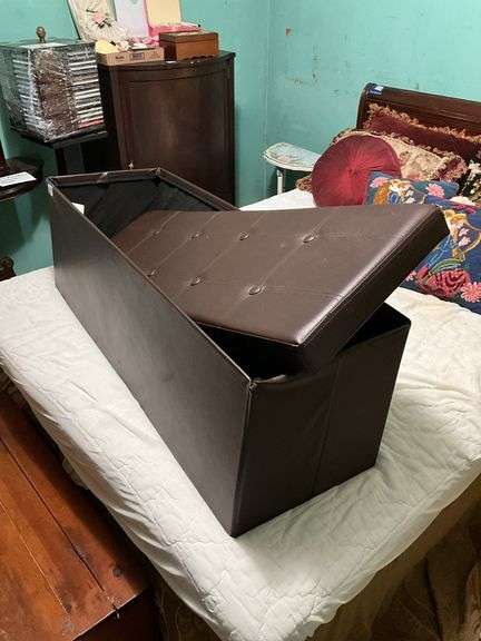 Brown vinyl storage chest