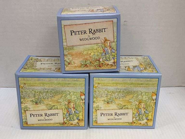 Wedgwood Peter Rabbit three mugs in boxes - Hurley Real Estate & Auctions