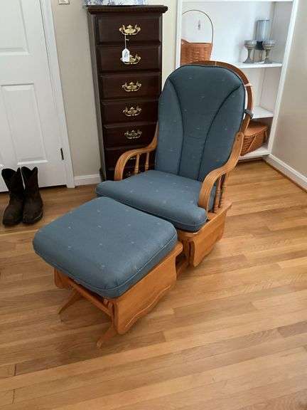 Glider rocker w/ cushions and matching ottoman