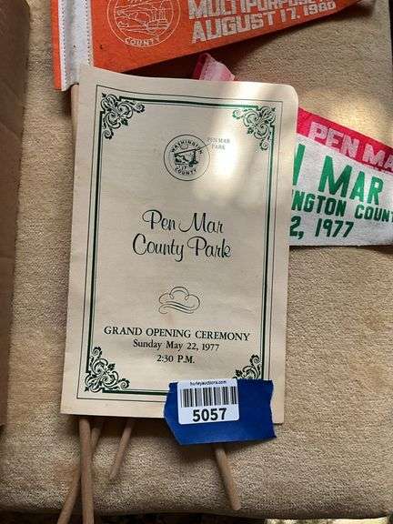 Vintage Pen Mar Park pennants and 1977 Grand Opening program