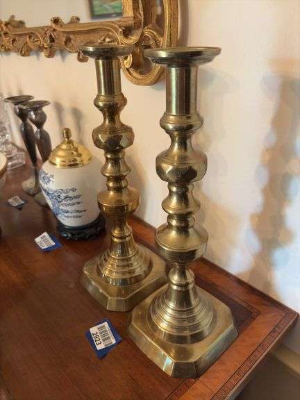Pair brass candlesticks