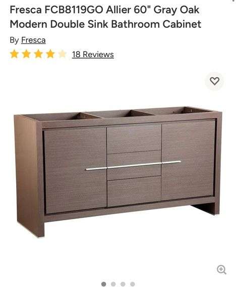Fresca Allier Double sink, vanity new inbox, model number FCB8119 GO