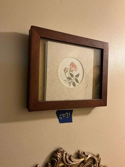 Five wall hangings: framed prints and plaques