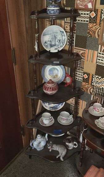 5-tier corner etagere - no contents, ***MUST COME DURING LAST 1.5 HOURS OF PICKUP TO RETRIEVE THIS ITEM.