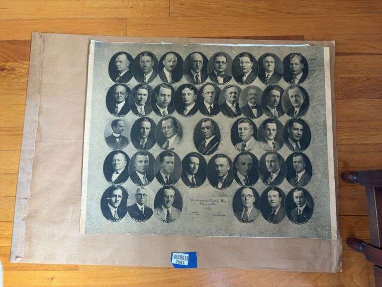 1930 Washington County Bar members/ Hagerstown Md photo collage, Hiedwolds Studio