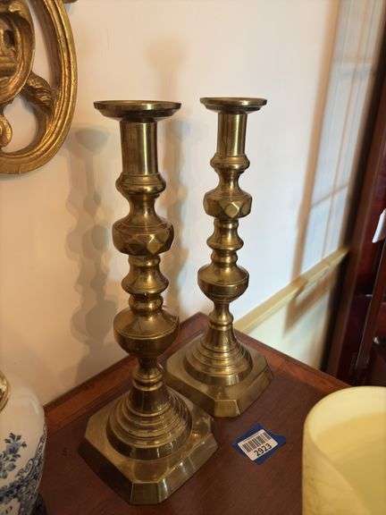 Pair brass candlesticks