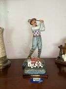 Jim Shore golfer figure, and CA lighthouse model