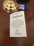 Delft MARYLAND tobacco jar w/ brass lid, wooden base