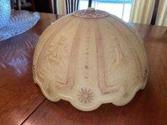 Uranium custard glass hanging bowl lamp shade