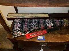 Large decorative folding fans, and hand fan